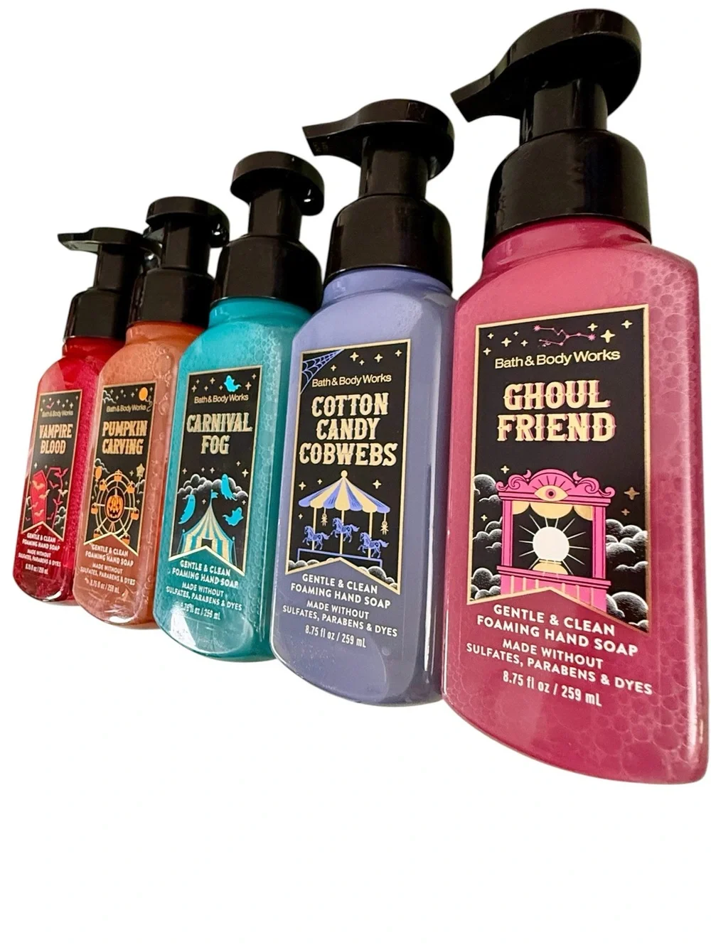5X Bath & Body Works Halloween Collection Foaming Hand Soap 8.75 fl oz Bundle
